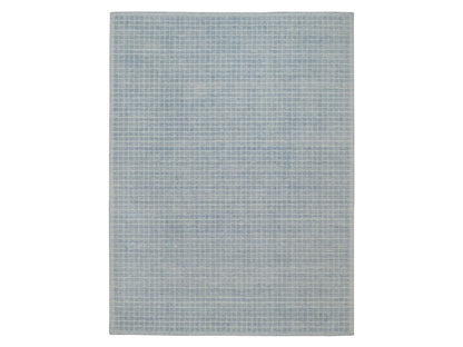 Blue 9'1" x 12'0" Modern and Contemporary Handloom Wool Rug - Sku: O091687