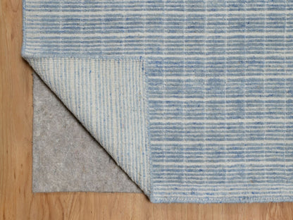 Blue 9'1" x 12'0" Modern and Contemporary Handloom Wool Rug - Sku: O091687