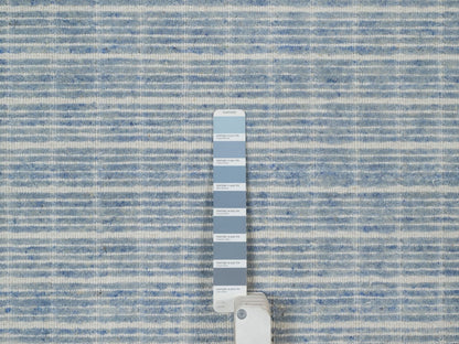 Blue 9'1" x 12'0" Modern and Contemporary Handloom Wool Rug - Sku: O091687