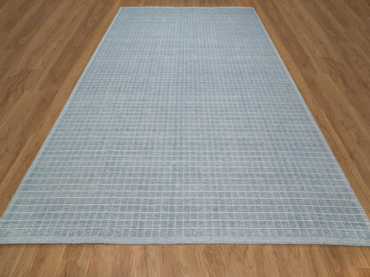 Modern / Contemporary hand-knotted wool rug in Blue, 10'1" x 13'11" — SKU O091688 (view 2)