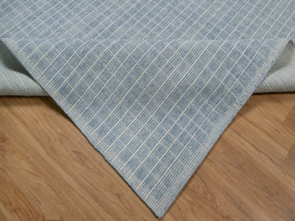 Blue 10'1" x 13'11" Modern and Contemporary Handloom Wool Rug - Sku: O091688