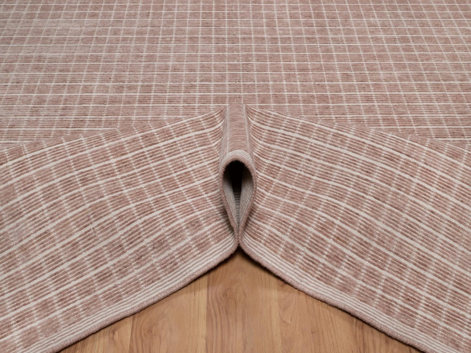 Modern / Contemporary hand-knotted wool rug in Pink, 9'1" x 12' — SKU O091697 (view 5)