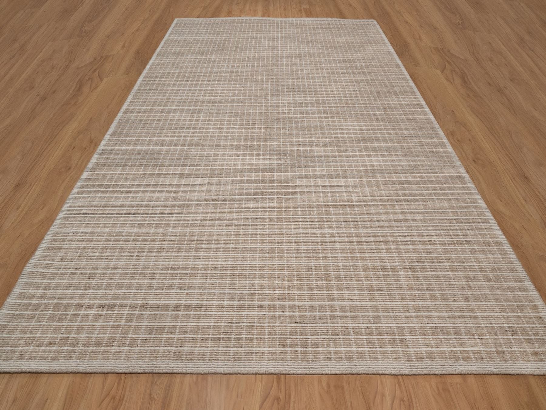 Brown 10'0" x 14'0" Modern and Contemporary Handloom Wool Rug - Sku: O091698