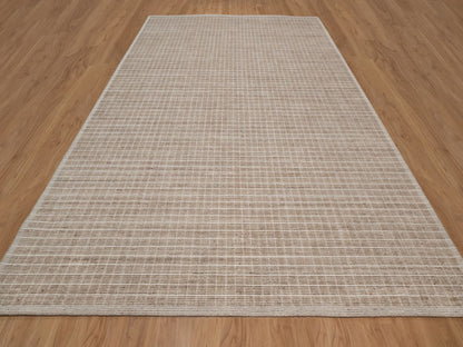 Brown 10'0" x 14'0" Modern and Contemporary Handloom Wool Rug - Sku: O091698