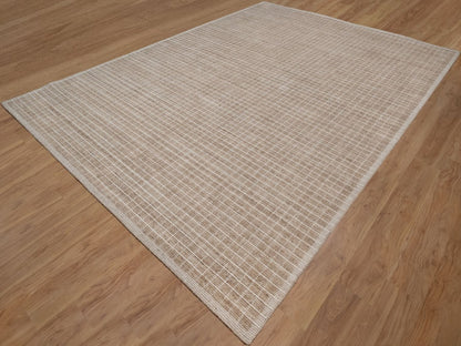 Brown 10'0" x 14'0" Modern and Contemporary Handloom Wool Rug - Sku: O091698