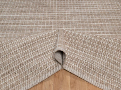 Brown 10'0" x 14'0" Modern and Contemporary Handloom Wool Rug - Sku: O091698
