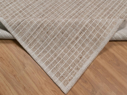 Brown 10'0" x 14'0" Modern and Contemporary Handloom Wool Rug - Sku: O091698