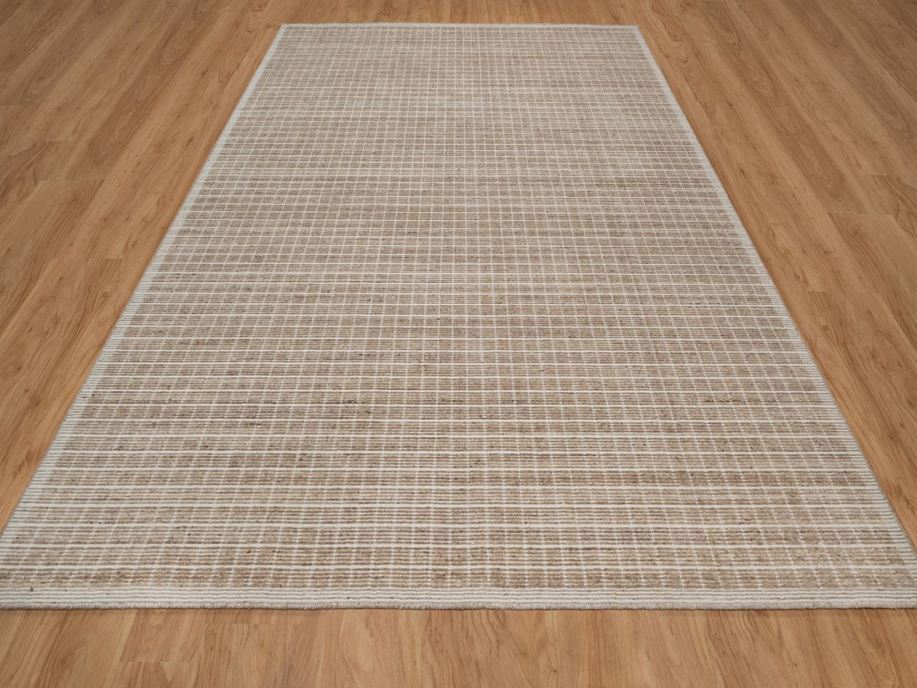 Brown 9'0" x 12'0" Modern and Contemporary Handloom Wool Rug - Sku: O091708