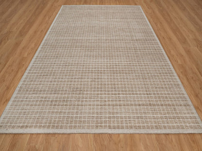 Brown 9'0" x 12'0" Modern and Contemporary Handloom Wool Rug - Sku: O091708
