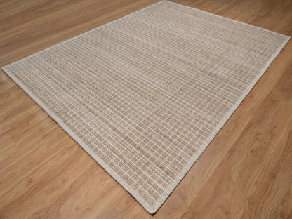 Brown 9'0" x 12'0" Modern and Contemporary Handloom Wool Rug - Sku: O091708