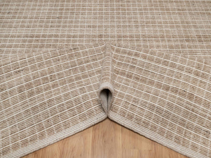Brown 9'0" x 12'0" Modern and Contemporary Handloom Wool Rug - Sku: O091708