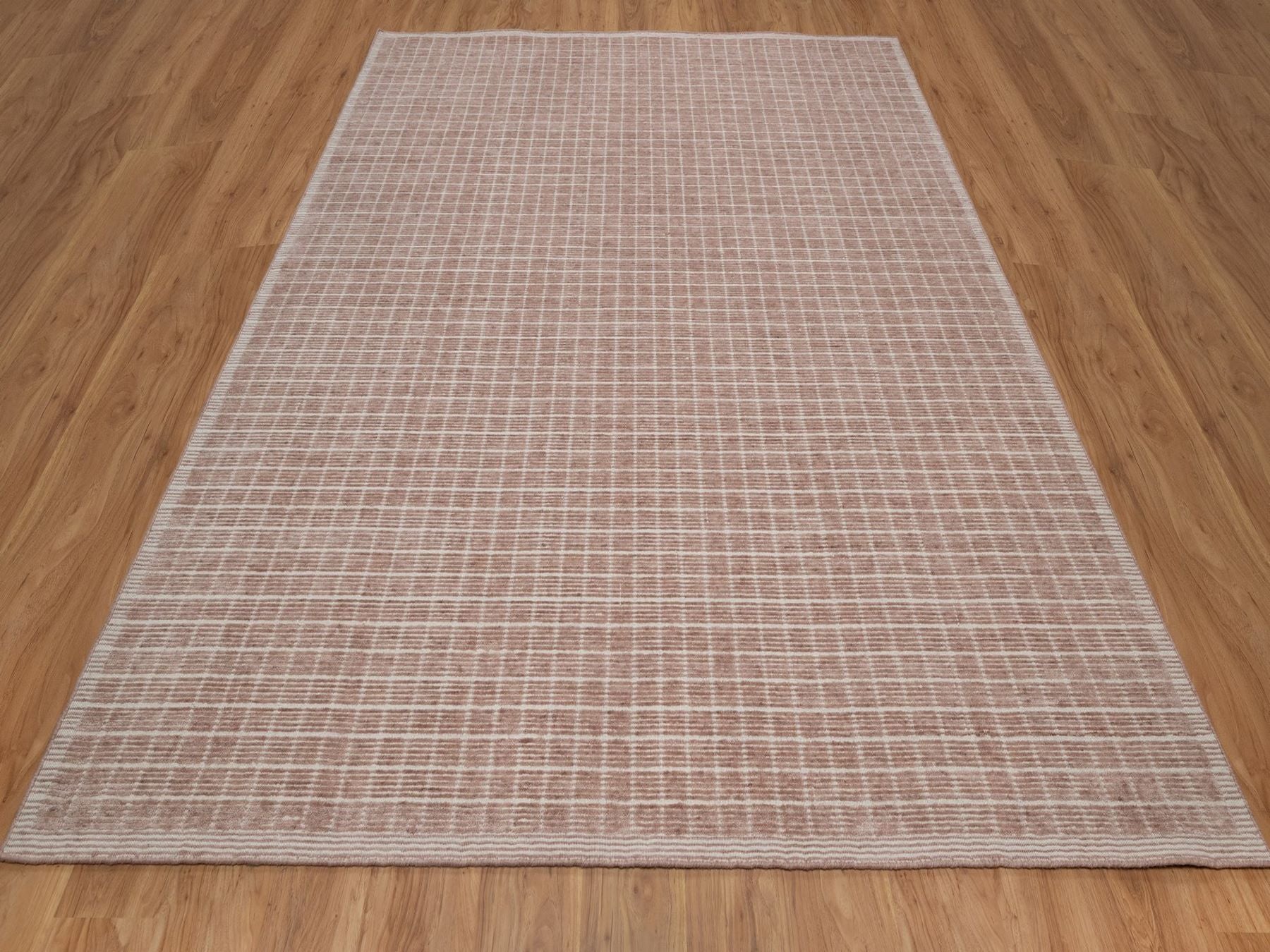 Pink 8'0" x 10'0" Modern and Contemporary Handloom Wool Rug - Sku: O091711