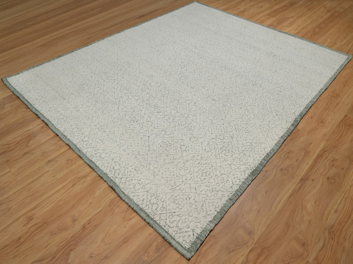 Modern / Contemporary hand-knotted wool rug in Ivory, 8'2" x 10'2" — SKU O091716 (view 3)