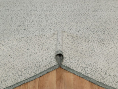 Ivory 8'2" x 10'2" Modern and Contemporary Hand woven Wool Rug - Sku: O091716