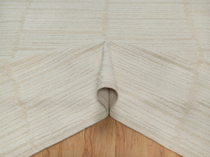 Modern / Contemporary hand-knotted wool rug in Ivory, 9' x 12' — SKU O091718 (view 5)
