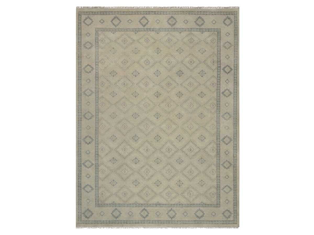 Tribal Tribal & Geometric hand-knotted wool rug in Ivory, 9' x 12' — SKU O091720
