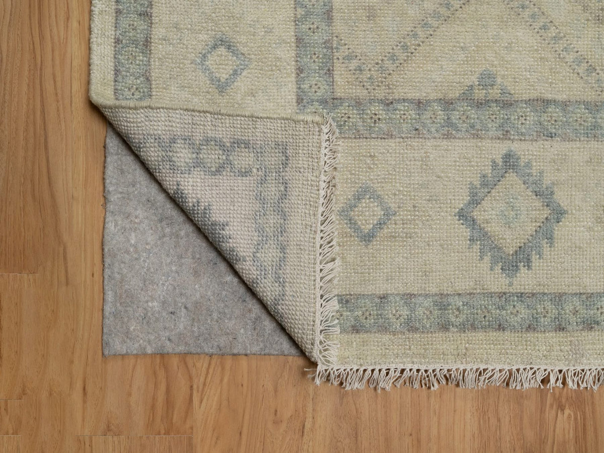 Tribal Tribal & Geometric hand-knotted wool rug in Ivory, 9' x 12' — SKU O091720 (view 4)