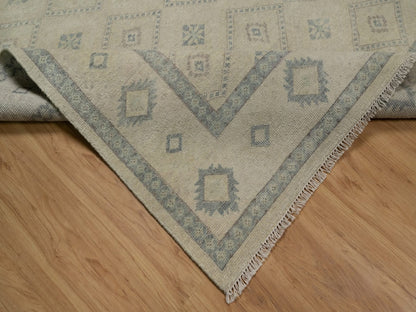 Tribal Tribal & Geometric hand-knotted wool rug in Ivory, 9' x 12' — SKU O091720 (view 6)