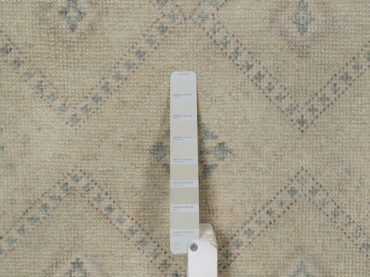 Tribal Tribal & Geometric hand-knotted wool rug in Ivory, 9' x 12' — SKU O091720 (view 7)