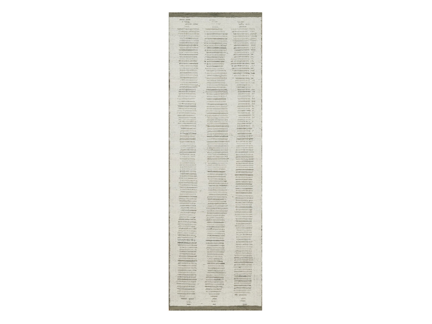 Modern / Contemporary hand-knotted wool runner in Ivory, 2'6" x 7'11" — SKU O091722