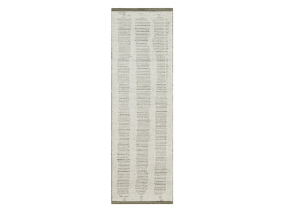 Modern / Contemporary hand-knotted wool runner in Ivory, 2'6" x 7'11" — SKU O091722