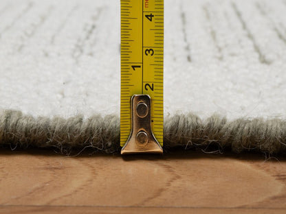 Modern / Contemporary hand-knotted wool runner in Ivory, 2'6" x 7'11" — SKU O091722 (view 7)