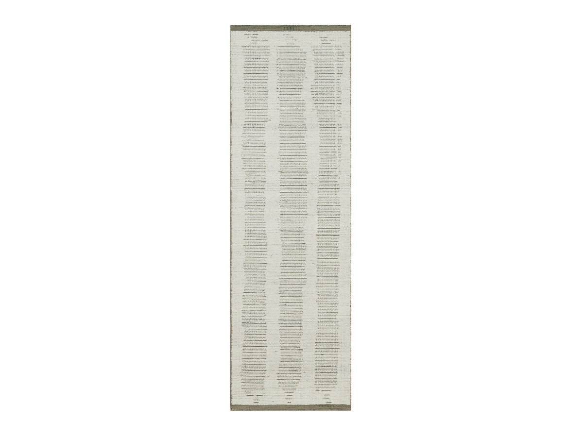 Modern / Contemporary hand-knotted wool runner in Ivory, 2'5" x 7'11" — SKU O091723