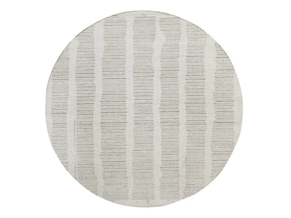 Modern / Contemporary hand-knotted wool rug in Ivory, 7'9" x 7'9" — SKU O091728