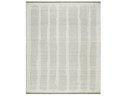 Modern / Contemporary hand-knotted wool rug in Ivory, 8' x 9'11" — SKU O091729