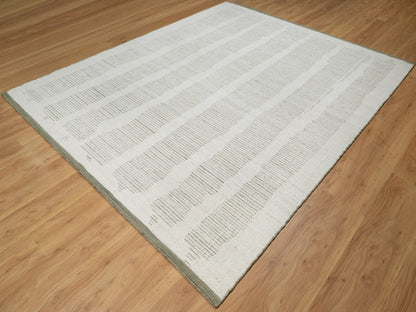 Modern / Contemporary hand-knotted wool rug in Ivory, 8' x 9'11" — SKU O091729 (view 3)