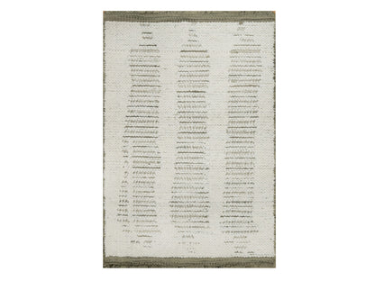 Modern / Contemporary hand-knotted wool rug in Ivory, 2' x 3' — SKU O091731