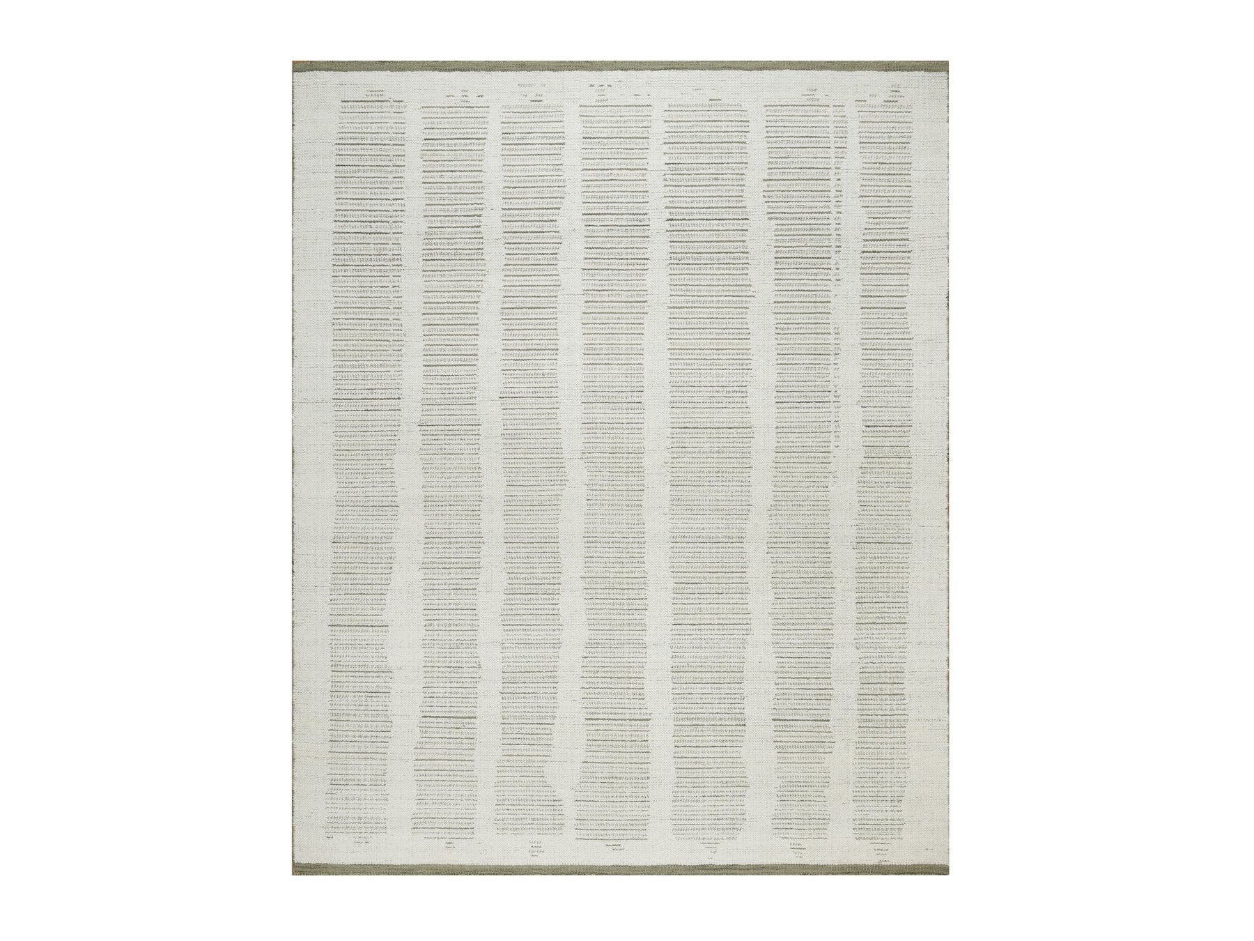 Modern / Contemporary hand-knotted wool rug in Ivory, 8' x 10' — SKU O091733