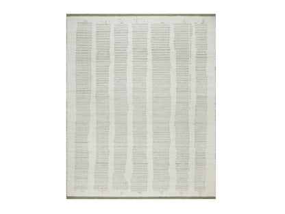 Modern / Contemporary hand-knotted wool rug in Ivory, 8' x 10' — SKU O091733