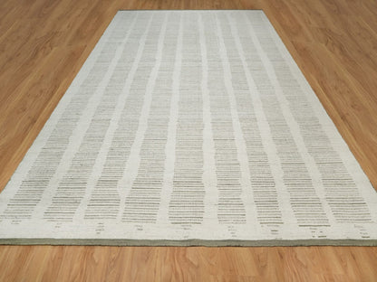 Modern / Contemporary hand-knotted wool rug in Ivory, 10' x 14'1" — SKU O091736 (view 2)