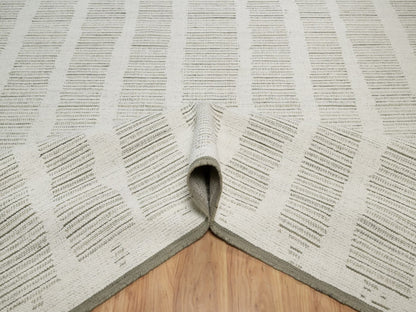 Modern / Contemporary hand-knotted wool rug in Ivory, 10' x 14'1" — SKU O091736 (view 5)