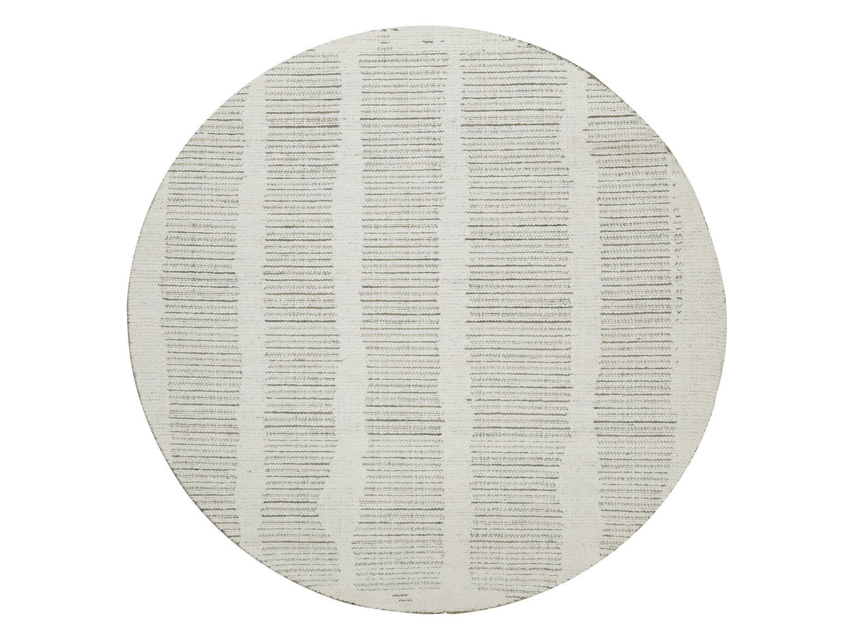 Modern / Contemporary hand-knotted wool rug in Ivory, 5'9" x 5'9" — SKU O091738