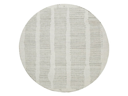 Modern / Contemporary hand-knotted wool rug in Ivory, 5'9" x 5'9" — SKU O091738