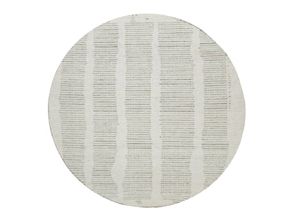 Modern / Contemporary hand-knotted wool rug in Ivory, 5'10" x 5'10" — SKU O091739