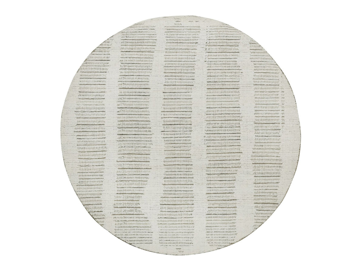 Modern / Contemporary hand-knotted wool rug in Ivory, 4'11" x 4'11" — SKU O091740