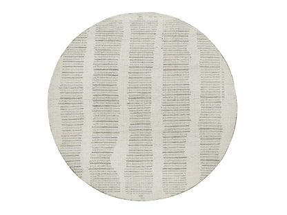 Modern / Contemporary hand-knotted wool rug in Ivory, 4'11" x 4'11" — SKU O091740