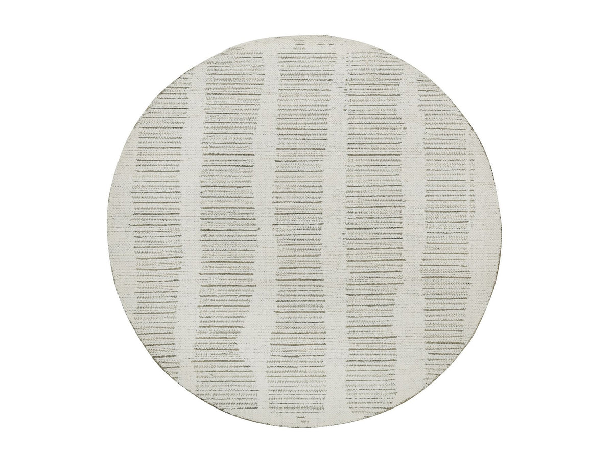 Modern / Contemporary hand-knotted wool rug in Ivory, 4'10" x 4'10" — SKU O091741