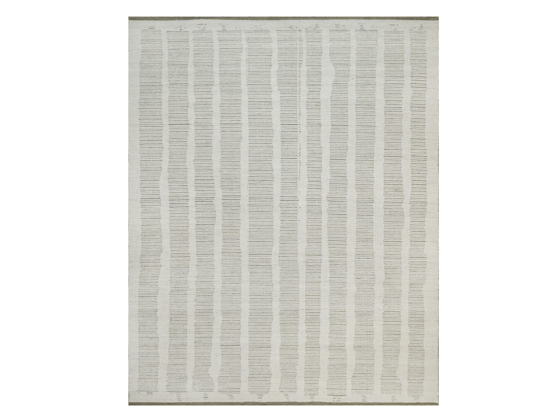 Modern / Contemporary hand-knotted wool rug in Ivory, 11'11" x 15' — SKU O091742