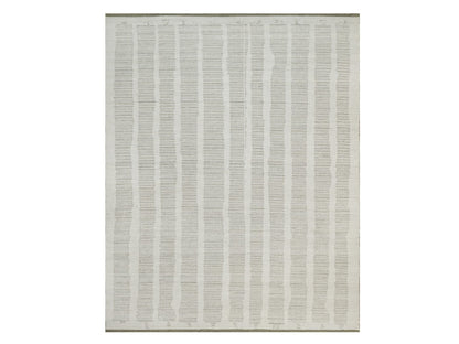 Modern / Contemporary hand-knotted wool rug in Ivory, 11'11" x 15' — SKU O091742