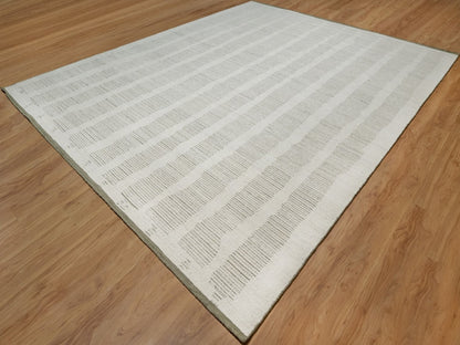 Modern / Contemporary hand-knotted wool rug in Ivory, 11'11" x 15' — SKU O091742 (view 3)