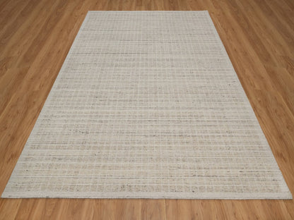 Modern / Contemporary hand-knotted wool rug in Ivory, 7'11" x 10' — SKU O091753 (view 2)