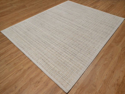 Modern / Contemporary hand-knotted wool rug in Ivory, 7'11" x 10' — SKU O091753 (view 3)
