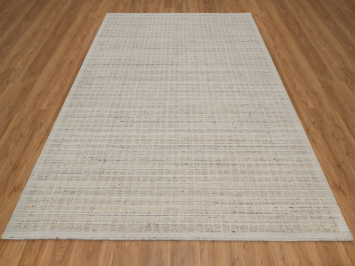 Modern / Contemporary hand-knotted wool rug in Ivory, 8' x 10' — SKU O091755 (view 2)