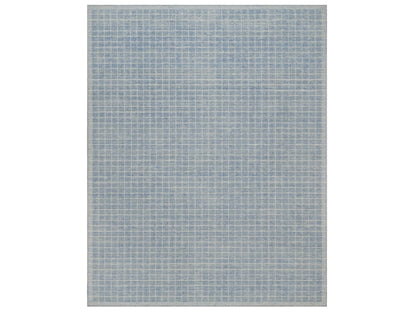 Blue 7'11" x 10'0" Modern and Contemporary Handloom Wool Rug - Sku: O091756