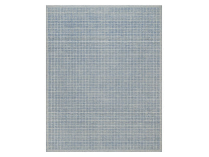 Blue 8'1" x 10'0" Modern and Contemporary Handloom Wool Rug - Sku: O091757