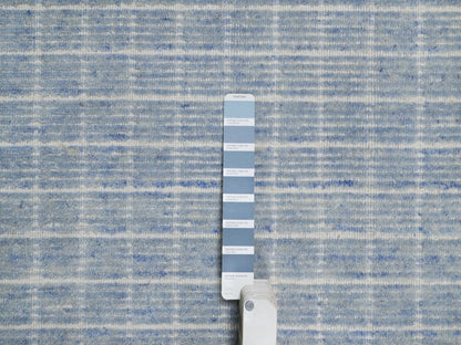 Blue 8'1" x 10'0" Modern and Contemporary Handloom Wool Rug - Sku: O091757